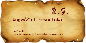 Ungvári Franciska névjegykártya